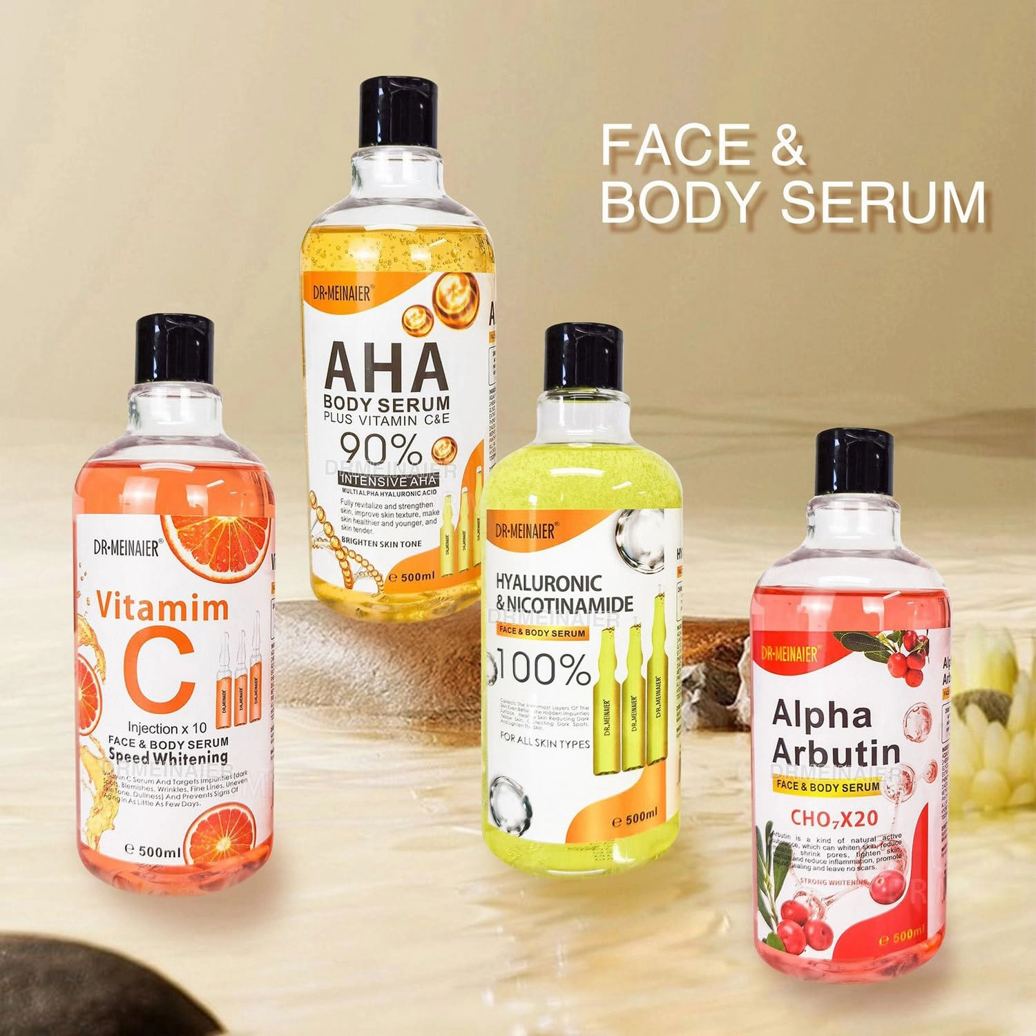 Hydrating and Brightening Essence with Arbutin, Moisturizing Facial Serum 500ml (Vitamin C)