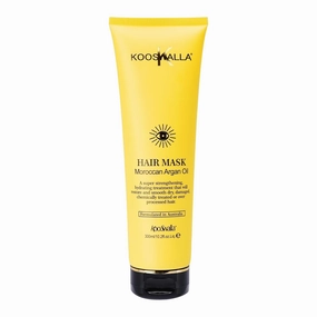 Hydrating Argan Oil Hair Mask Collagen Coating Hair Protein Deep Conditioning Treatment for Repairing and Nourishing Dry Damaged Hair 300ml, Yellow