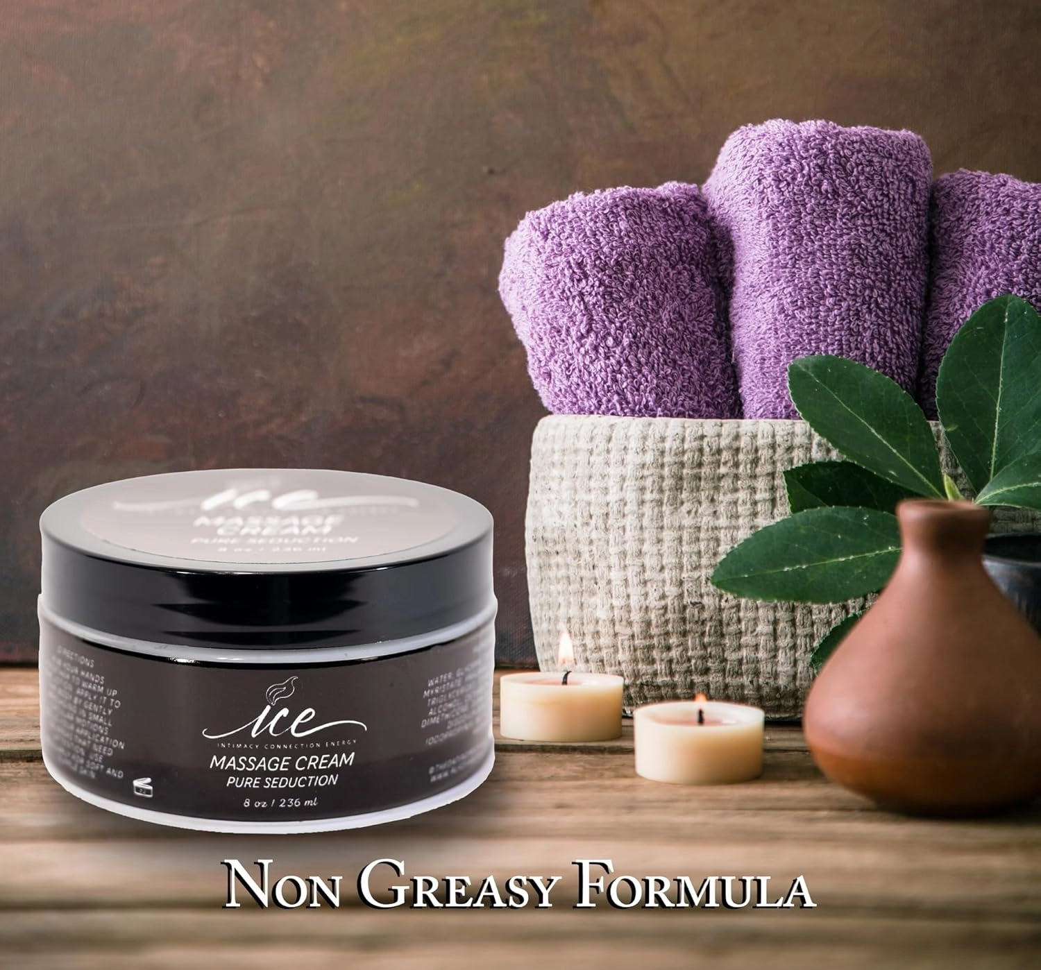 Hydrating Massage Cream for Couples (Egyptian Amber) Shea Butter, Aloe Vera, Non Greasy Moisturizer, Rejuvinates Dry Skin, Full Body Soothing Therapy Message Cream 8 Ounce