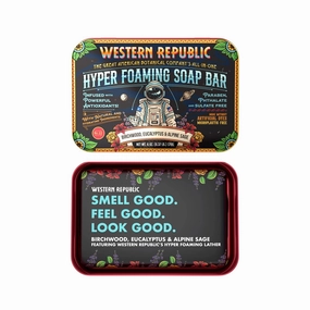 Hyper Foaming Soap Bar (2 Pack) | Birchwood, Eucalyptus & Alpine Sage | Ultra-Lathering Bar Soap for Men with Hydrating & Anti-Aging Ingredients