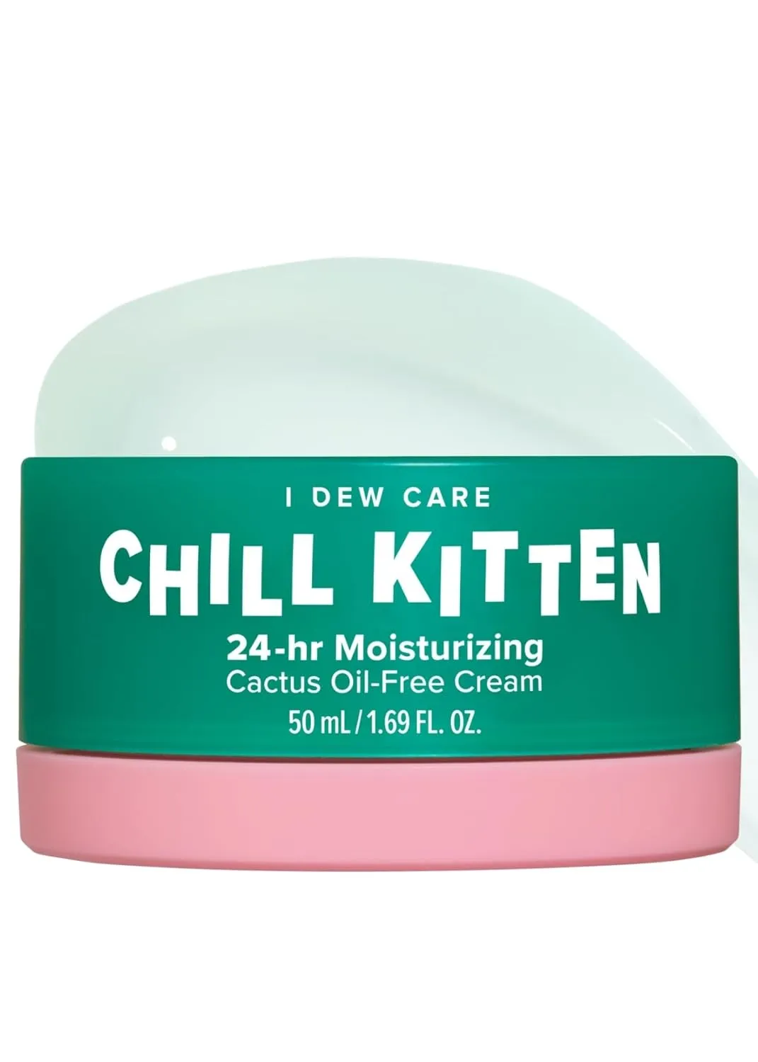 I DEW CARE Heartleaf Face Cream - Chill Kitten | Moisturizer with Moringa Seed, Prickly Pear, Aloe Vera Gel, Cactus Oil-Free, Glass Skin Look, Daily Use, for Dry Skin, 1.69 FL Oz