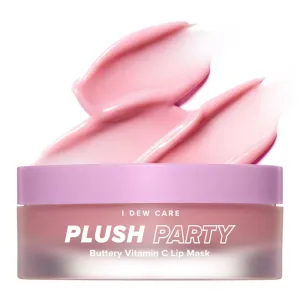 I DEW CARE Overnight Lip Sleeping Mask - Plush Party | Buttery Vitamin C, Moisturizing Balm, With Cocoa Butter For Dry Lips, Glass Skin Look, Nourish and Hydrate, Korean Skin, 0.42 Oz