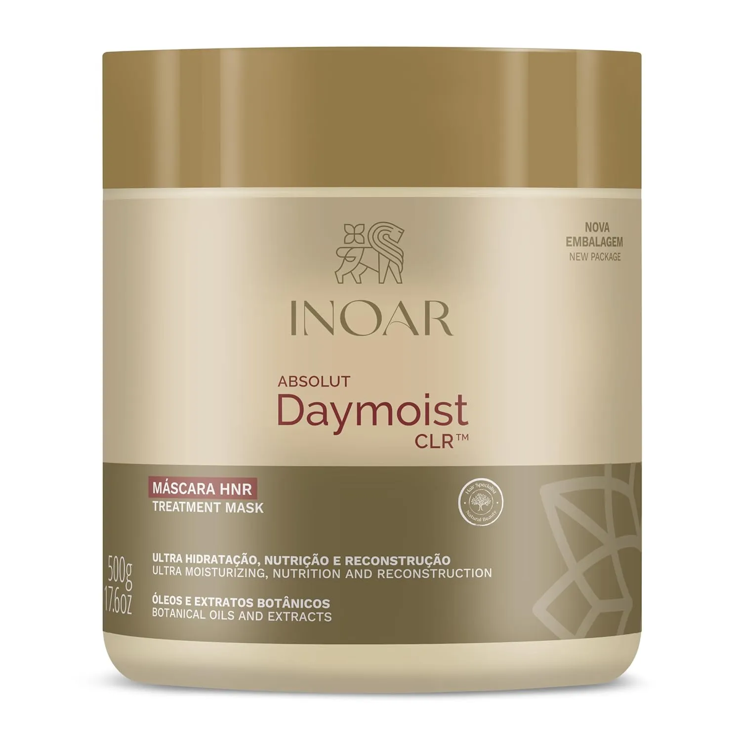 INOAR DayMoist Ultra Moisturizing Hair Mask with Beet Extract for Intense Conditioning & Shine, 16.9 Fl Oz