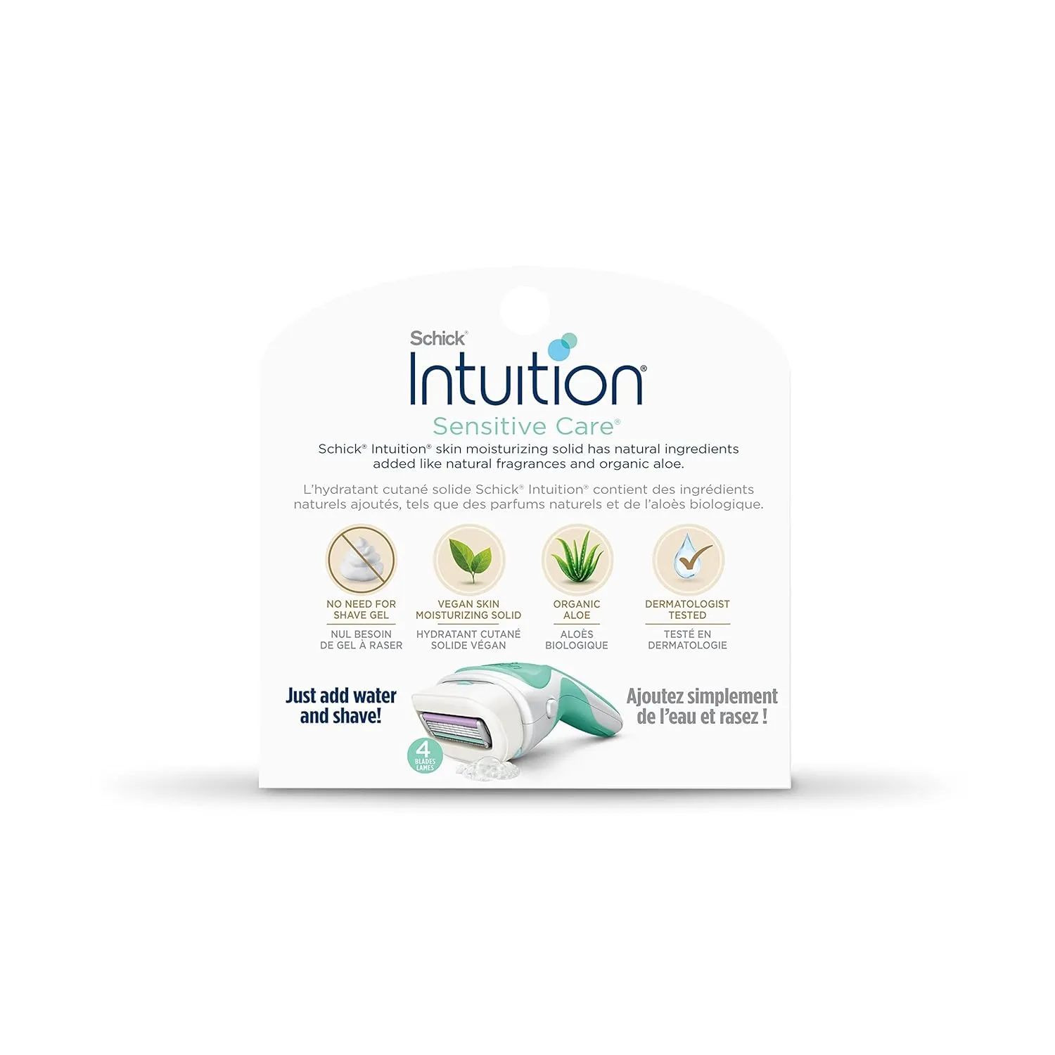 INTUITION Schick Refill, Razors for Women Sensitive Skin | Intuition Razor Blades Refill with Organic Aloe, Razor Refills , 6 Count (Pack of 1)