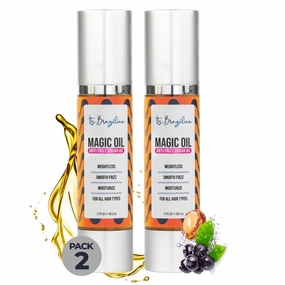 IT'S BRAZILIAN - 2 Pack 100% Pure Organic Argan Oil 1.7Floz -Hair Care Treatment Dry, Damaged & Anti-Frizz -Nourishment & Moisturizing Formula -All Hair - Hair Growth Products, Renewing, Strengthening