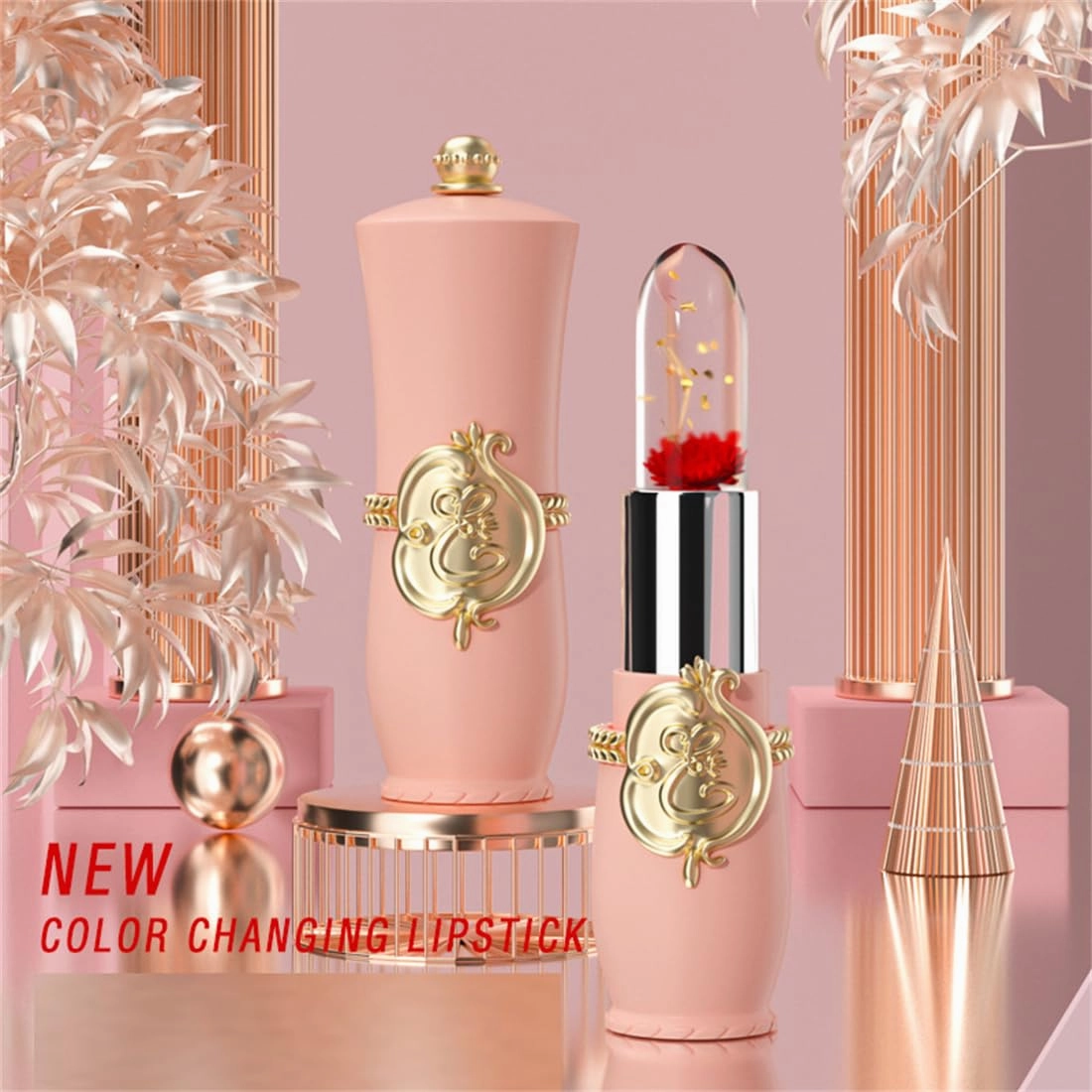 Jelly Giscoloration Lip Balm Moisturizes Warm Makeup Lips for Woman Makeup Tinted Lip Blam-in-gloss Liquid Lip Ultra-Gentle Non-sticky Formula Pristine Color (03)