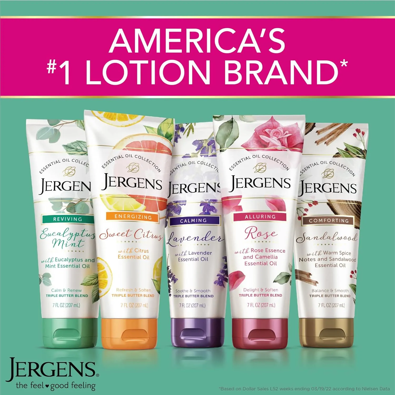 Jergens Lavender Body Butter Hand and Body Lotion, Moisturizer for Women, with Essential Oils for Indulgent Moisturization, 7 Oz, Pack of 3