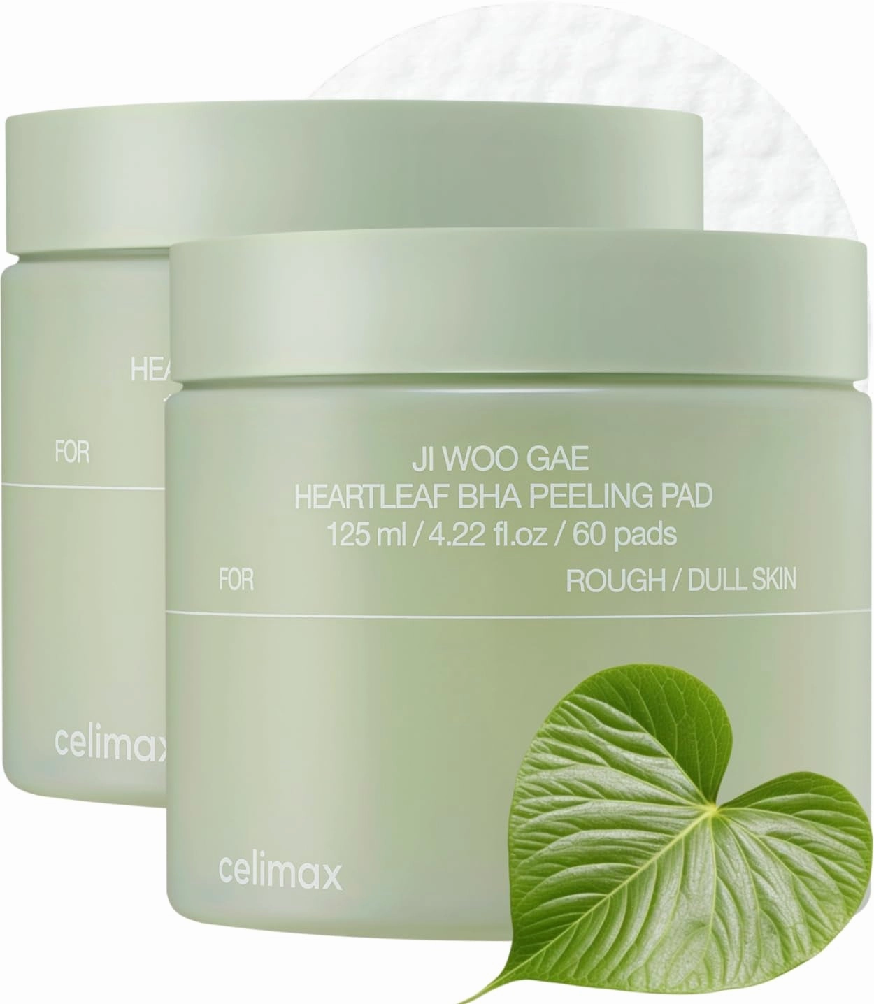 Ji.Woo.Gae Heartleaf BHA Peeling Pad | with Heartleaf Extract, Exfoliating Toner Pads, Facial Peels, Hydrating, for Troubled Skin & Breakouts (60 Pads)