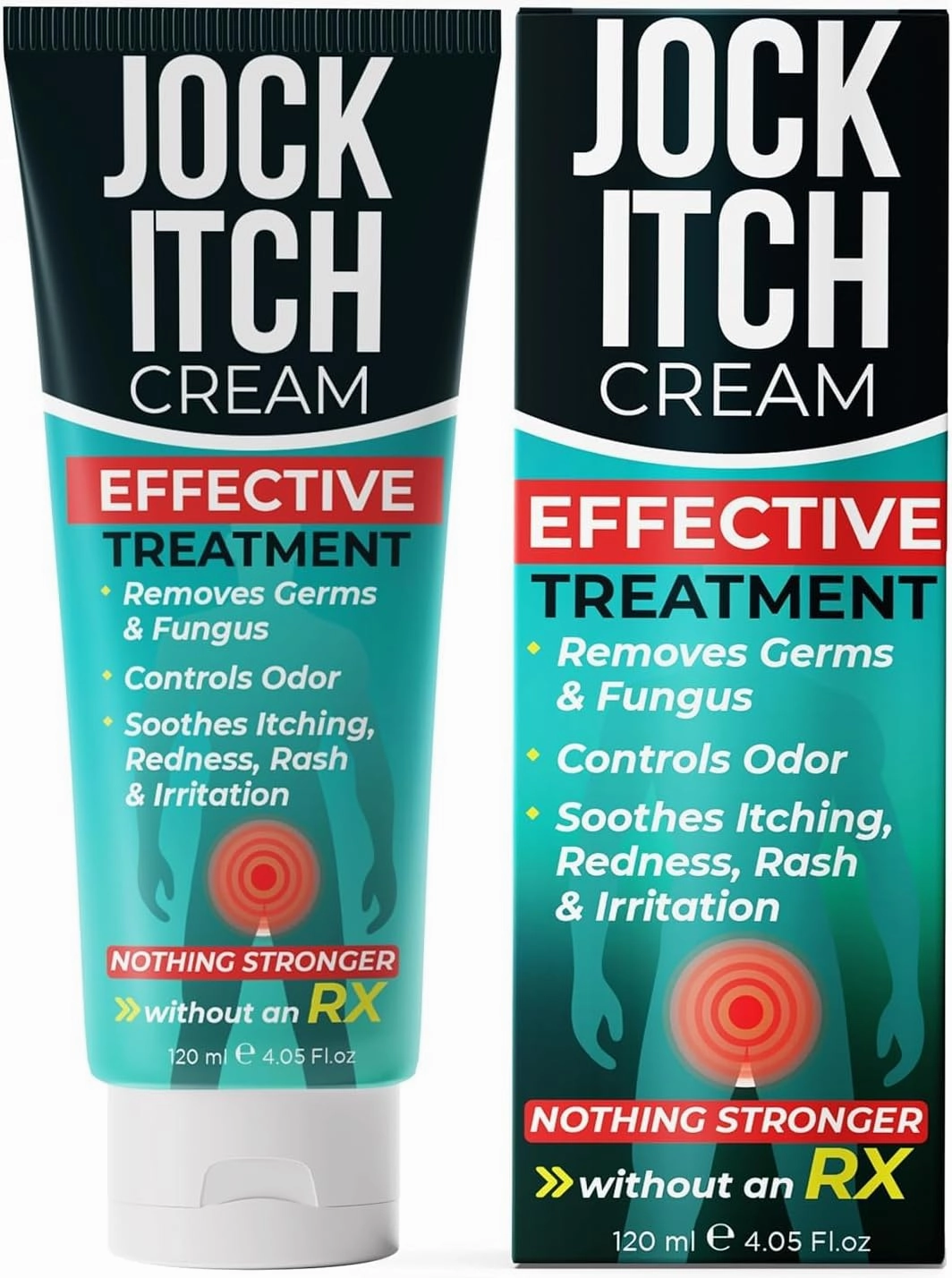 Jock Itch Cream | Extra Strength Antifungal Treatment for Groin & Inner Thighs | Relief for Itchy Skin, Jock Itch, Ringworm, Athlete’s Foot & Nail Fungus | Controls Odor & Removes Fungus | 120ml
