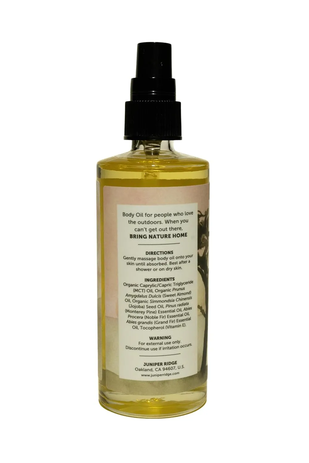 Juniper Ridge Coastal Pine Moisturizing Body Oil - Hydrating Skin Care - All Natural & Organic Aromatherapy Massage Oil Scented with Essential Oils - Paraben, Dye, Cruelty, & Perservative Free - 4oz