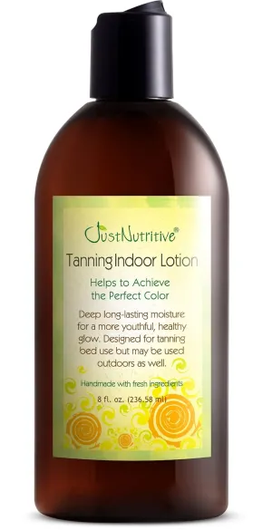 Just Nutritive Natural Indoor Tanning Lotion | 8 Oz - Moisturizer For Long-Lasting Tan