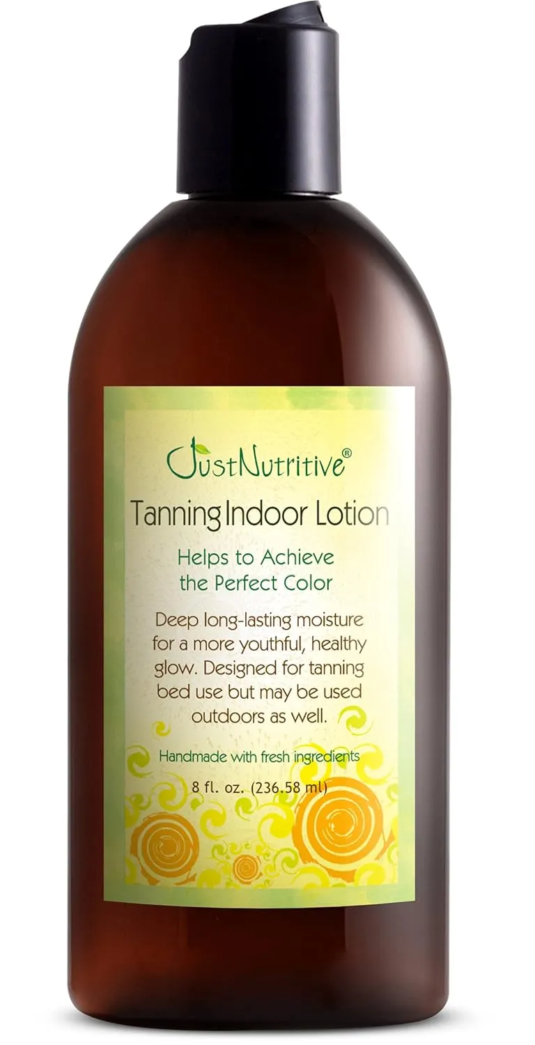 Just Nutritive Natural Indoor Tanning Lotion | 8 Oz - Moisturizer For Long-Lasting Tan