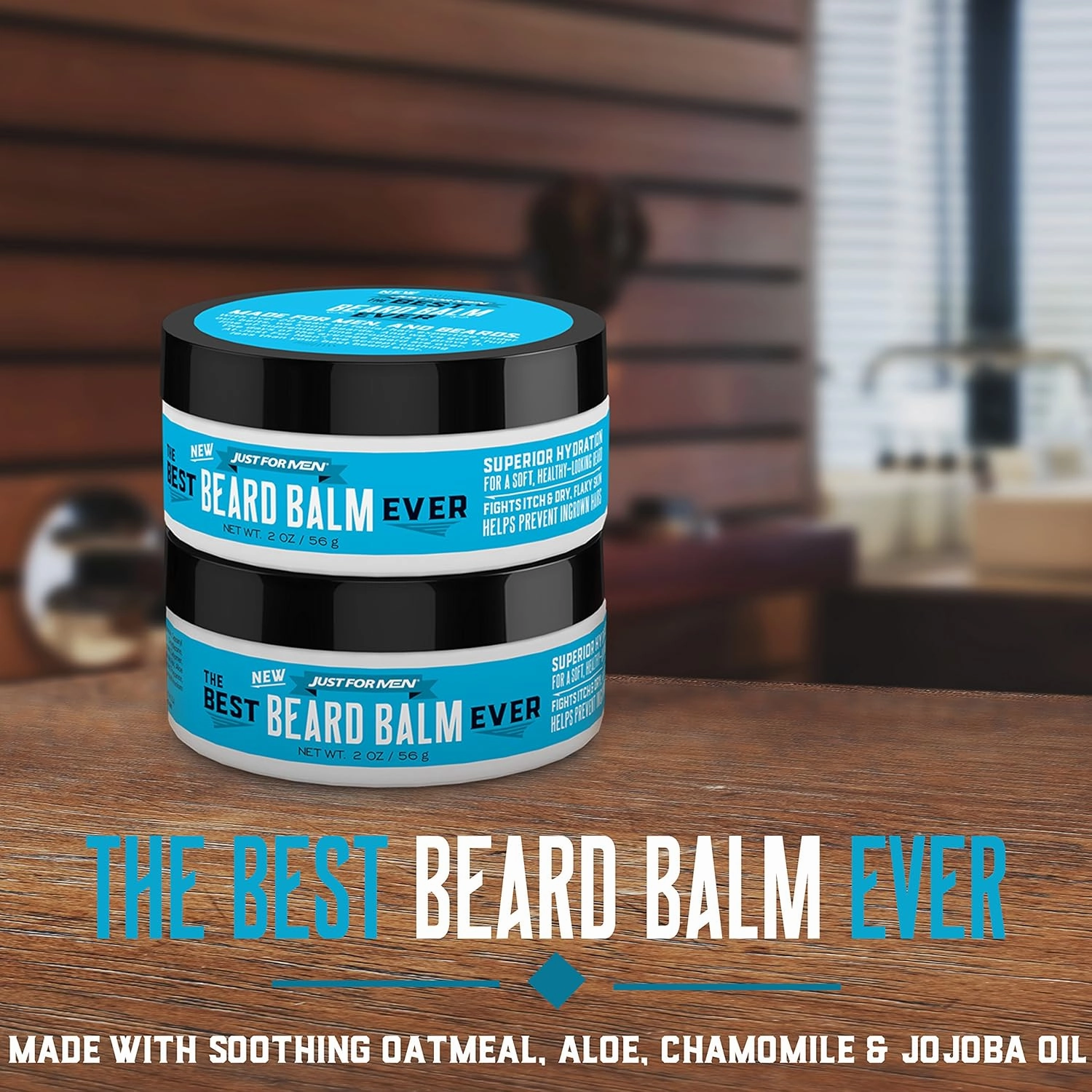 Just For Men The Best Beard Balm Ever, Stlying Balm with Oatmeal, Aloe, Chamomile, and Jojoba Oil, 2.25 Fluid Ounce