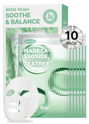 [K Beauty] Skin Return Soothing Essence Sheet Mask | Moisturizing and Hydrating for All Skin Types | Vegan Sheet Masks with Tea Tree Extract | Korean Face Masks Skincare | Facial Mask | 10 Sheets