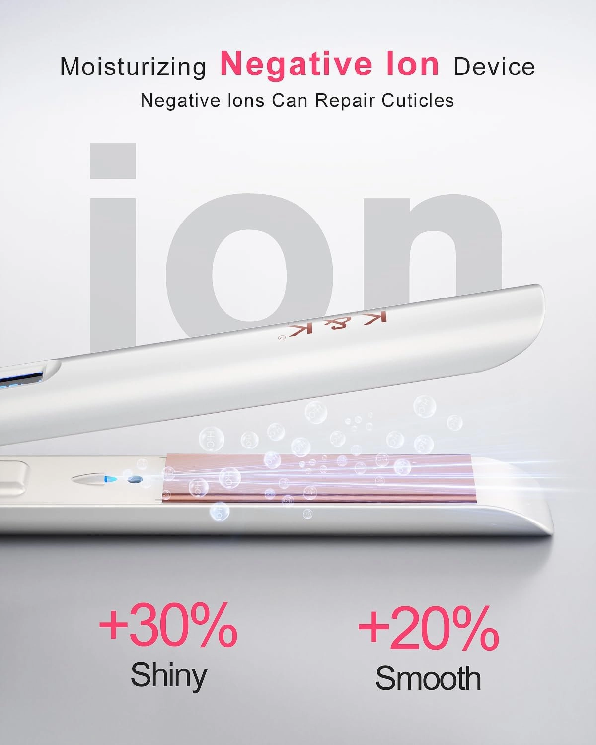 K&K Shine Therapy 1 Inch Hair Straighteners, Best Hot Tools Straightening Iron with Negative Ion to Lock in Moisture & Shine, Pure Titanium Plate Ceramic Tourmaline Coated Flat Irons