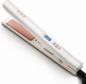 K&K Shine Therapy 1 Inch Hair Straighteners, Best Hot Tools Straightening Iron with Negative Ion to Lock in Moisture & Shine, Pure Titanium Plate Ceramic Tourmaline Coated Flat Irons