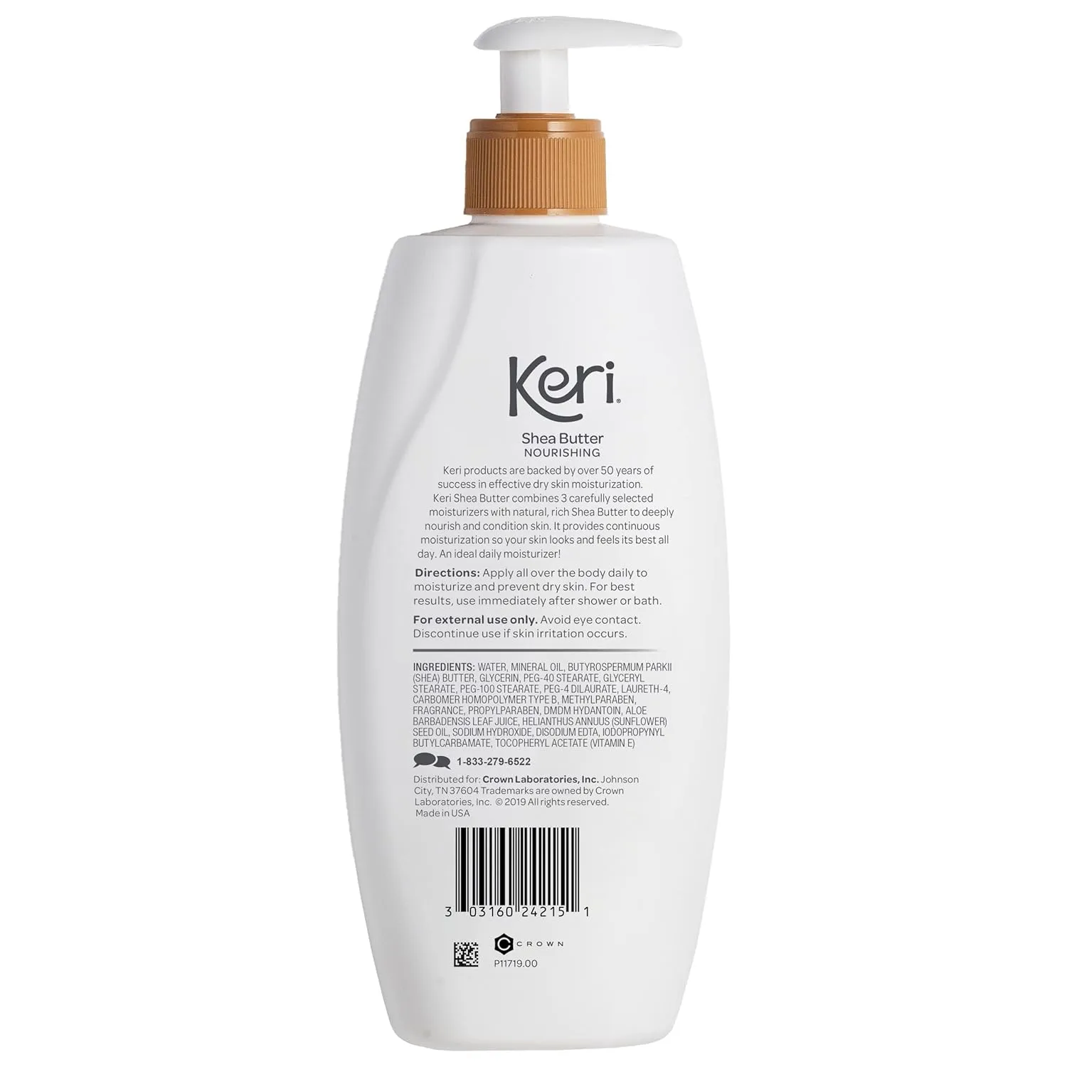 Keri Whole Body Therapy Original Shea Butter Lotion, Continuous Moisturization, 3 Essential Moisturizers (Vitamin E, Aloe and Sunflower Seed Oil) 15 oz. (Pack of 2)