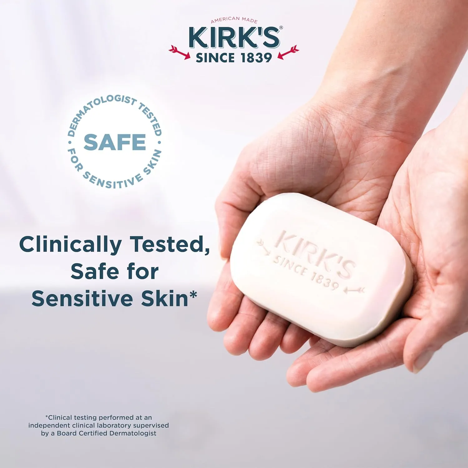 Kirk's Castile Bar Soap for Men, Women & Children - Made with Premium Coconut Oil, Sensitive Skin Formula, Vegan, Non GMO, Original Fresh Scent, 4 oz. Bars, 48 Pack