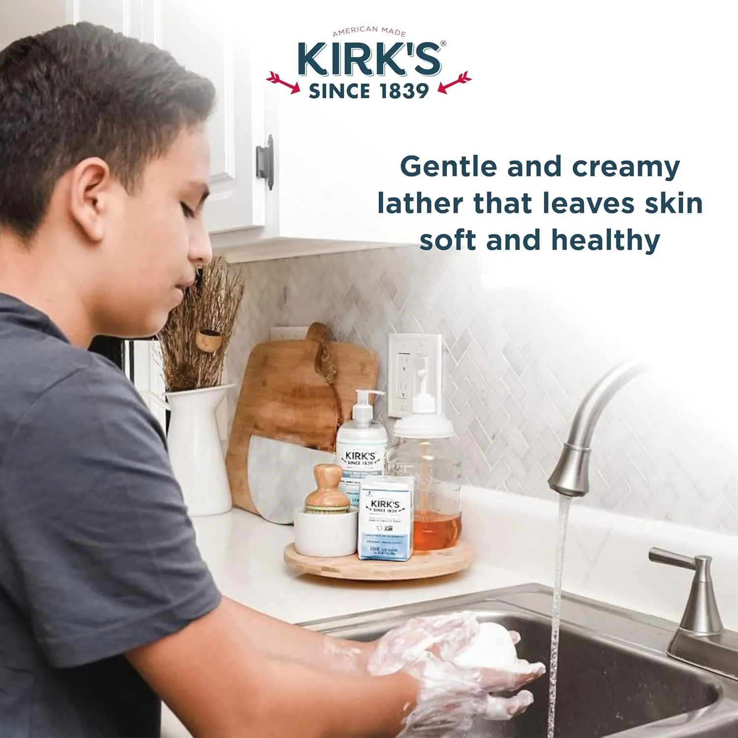 Kirk's Castile Bar Soap for Men, Women & Children - Made with Premium Coconut Oil, Sensitive Skin Formula, Vegan, Non GMO, Original Fresh Scent, 4 oz. Bars, 48 Pack