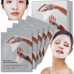 Korean Deep Collagen Anti-Wrinkle Lifting Mask - 5Packs/Box Bio Collagen Face Mask Overnight, Bio-Collagen Mask Real Collagen for Elasticity, Firming, and Moisturizing