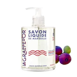 La Grappe d'Or Mediterranean Fig Marseille Hand Soap with Essential Oils | Handmade in France from Moisturizing Organic Olive & Coconut Oil | Natural, Cruelty-Free & Vegan, 16.90 oz Liquid