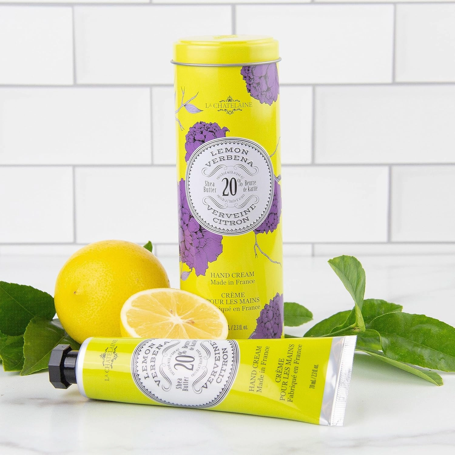La Chatelaine Shea Butter Hand Cream, Made in France, Natural and Organic Ingredients, 70ml / 2.3 oz, Gift Tin, Sweet Almond