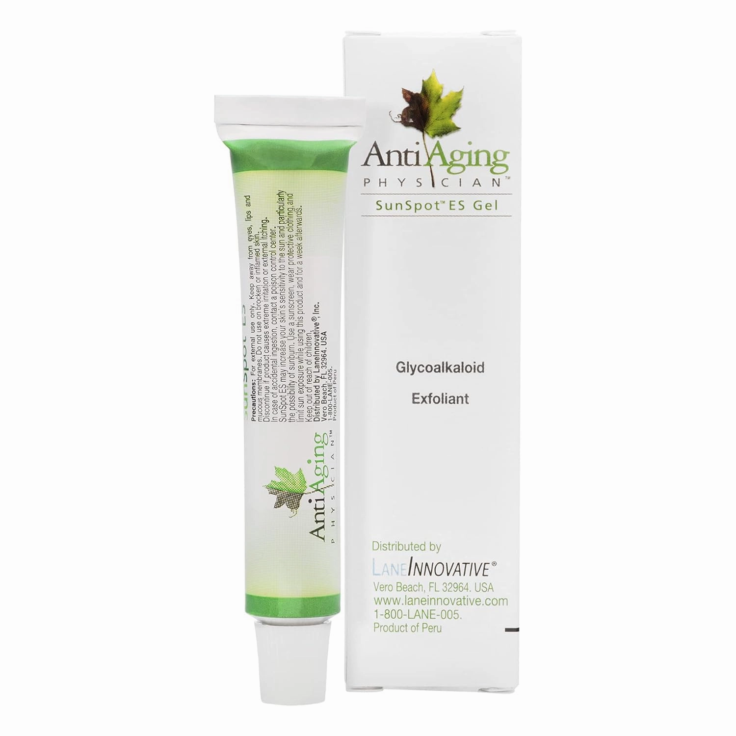 Lane Innovative - SunSpot ES, Natural Exfoliating Gel, Skin Rejuvenating Ingredients, Including Aloe Vera and Tea Tree Oil (0.5 Ounce, Pack of 2)