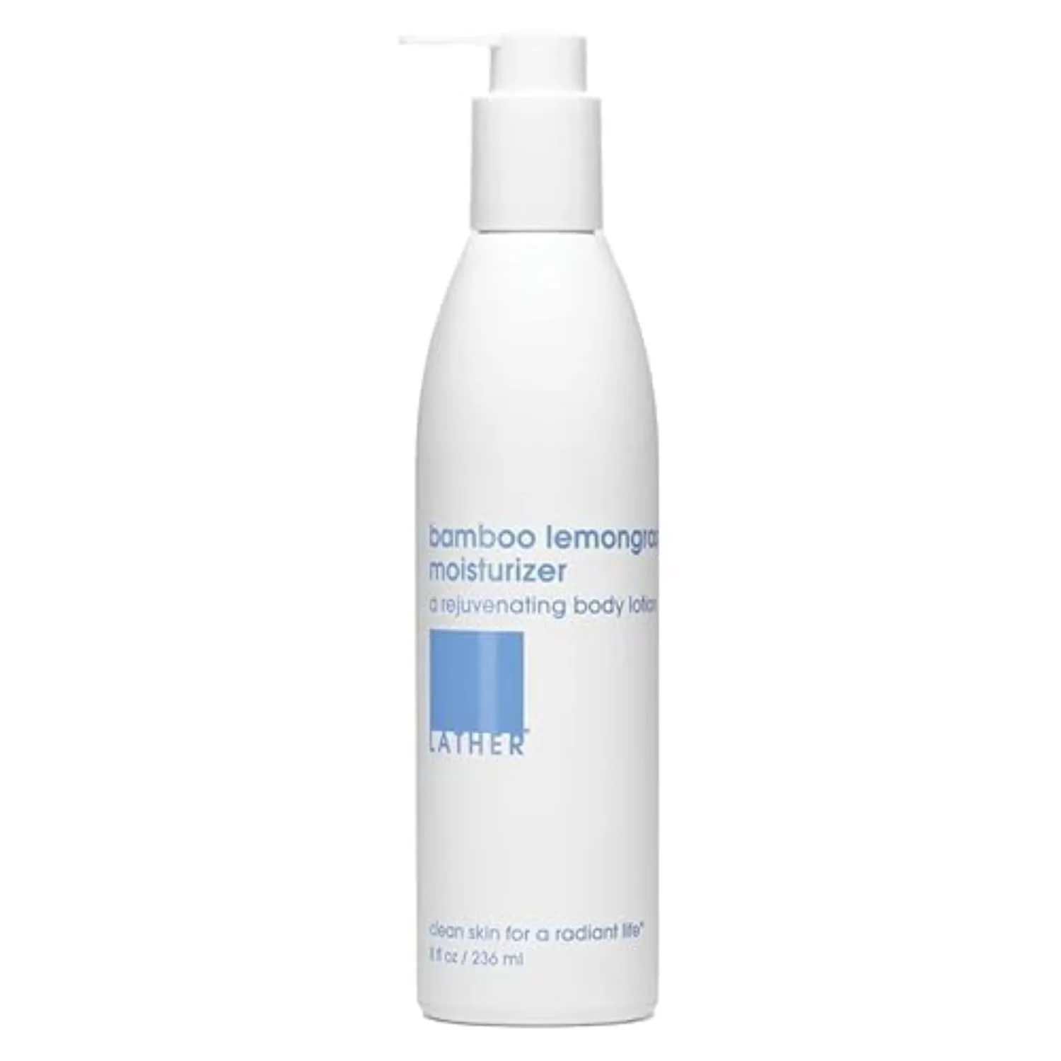 LATHER - Bamboo Lemongrass Body Moisturizer, 8 fl oz - Daily Hydrating Body Lotion - Essential Oils & Vitamins - Aloe, Seaweed, Chamomile, & Cedarwood - Vegan & Cruelty Free - Beauty & Skin Care