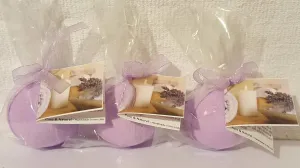 Lavender Chamomile Fizzies: 3 Lavender Chamomile Luxury Bath Bombs, XL, Handmade in The USA with Shea and Cocoa Butter, Individually Hand Wrapped, Ready for Gift Giving or Your Personal Use