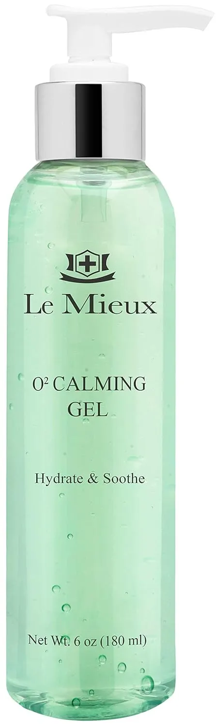 Le Mieux O2 Calming Gel - Conductive Facial Gel with Aloe - Soothe Mild Visible Irritation & Redness - Hydrating Hyaluronic Acid Gel for Microcurrent Devices - No Parabens or Sulfates (6 oz / 180 ml)