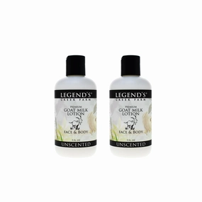 Legend's Creek Farm Goat Milk Lotion - Moisturizing Goat Milk Body Lotion for Body, Hand & Face - 9 oz Body Moisturizer with Shea Butter, Sunflower Oil, Aloe, Handmade in USA (2-Pack, Unscented)