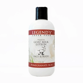 Legend's Creek Farm Goat Milk Lotion - Moisturizing Goat Milk Body Lotion for Body, Hand & Face - 9 oz Body Moisturizer with Shea Butter, Sunflower Oil, Aloe, Handmade in USA (Pomegranate Acai L.)