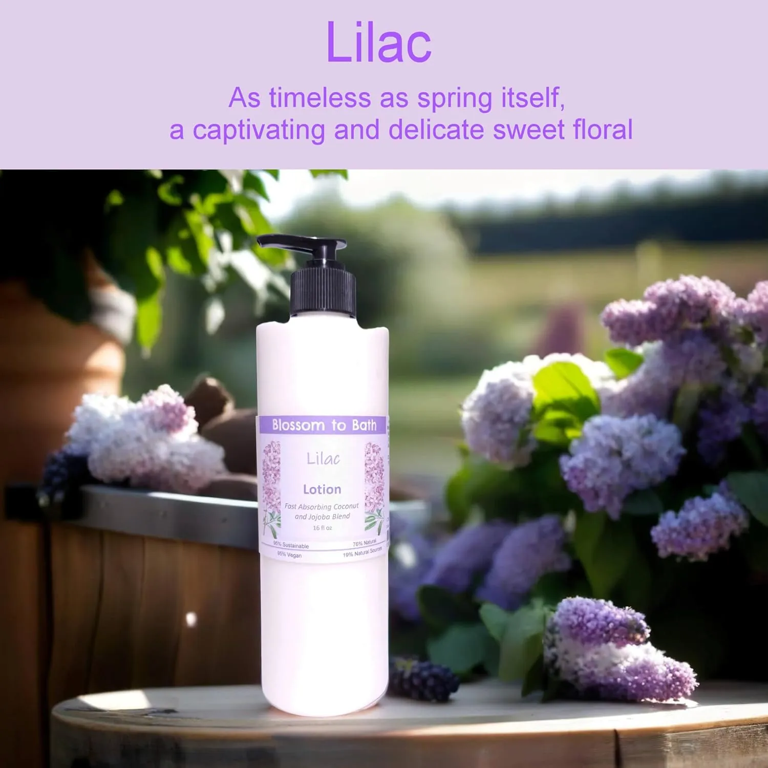 Lilac Lotion (16 ounce) - Phthalate Free Fragrance - Absorbs Quickly with a Fresh Blooming Scent