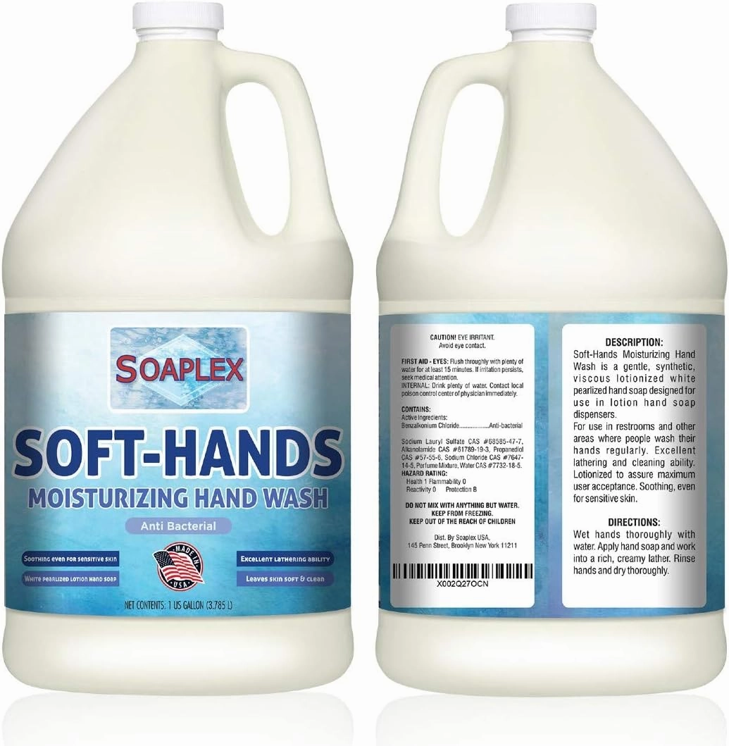 Liquid Hand Soap Refill - PH Balanced Handsoaps Ultra-Strength Soft-Hands Natural Moisturizing Hand Wash for Sensitive Skin - Made in USA - Hand Soap Refill 1 Gallon (128 oz) (White)