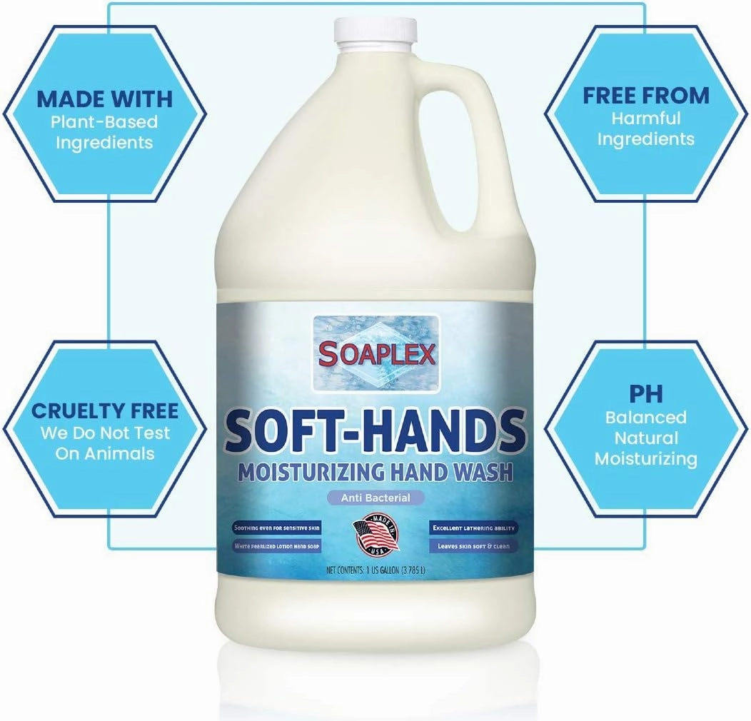 Liquid Hand Soap Refill - PH Balanced Handsoaps Ultra-Strength Soft-Hands Natural Moisturizing Hand Wash for Sensitive Skin - Made in USA - Hand Soap Refill 1 Gallon (128 oz) (White)