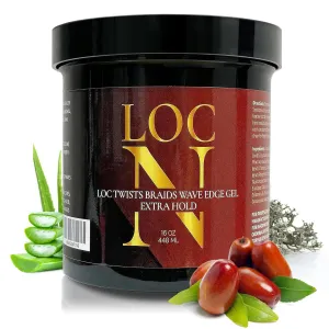 Loc N Twist Braids & Edge Control Gel – Extra Hold,16oz | For Locs, Twists, Braids, Cornrows, Wraps & Edges | Non-Greasy, Natural Ingredients, All Hair Types
