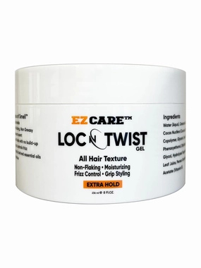 LOC N TWIST Gel All Hair Texture (Extra Hold), Non-flaking/Moisturizing/Frizz Control/Grip Styling, (8 oz.)
