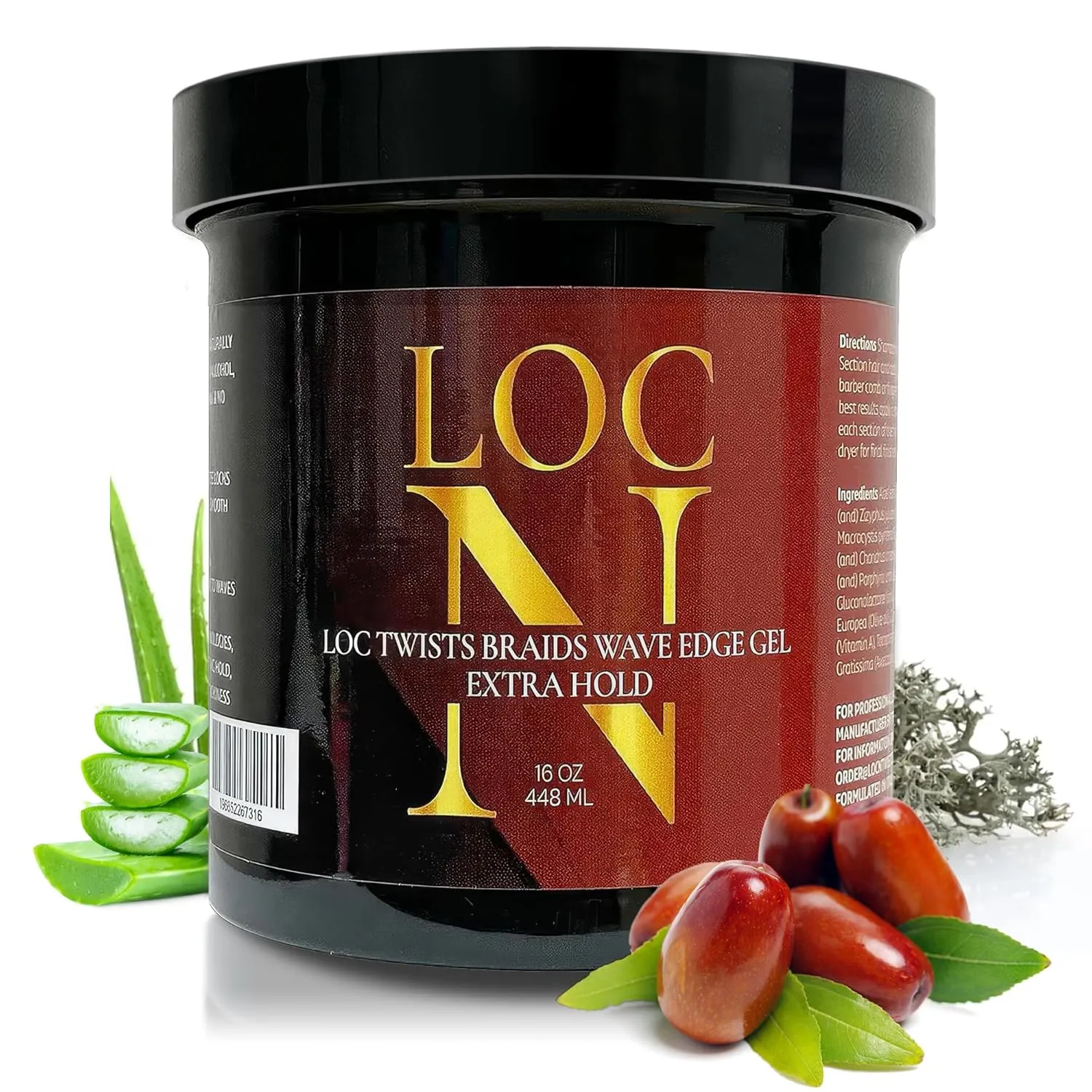 LOCN GEL Extra Hold Hair Styling Gel 16 oz – For Twists, Braids, Locs & Edges – Non-Flaking, Alcohol-Free, Aloe