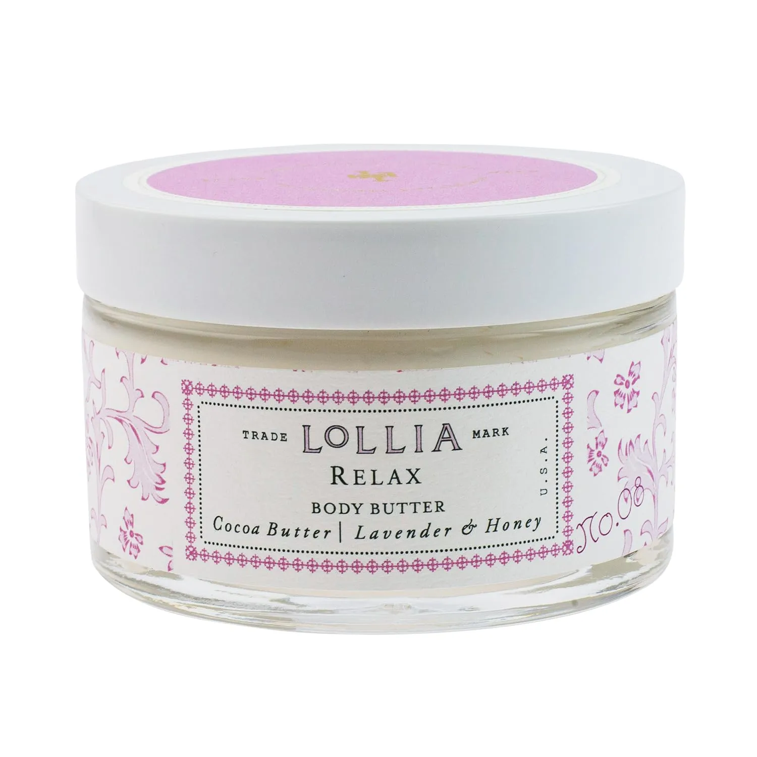 LOLLIA Relax Body Butter, 5.5 oz. - Lavender & Honey Fragrance - Shea Butter & Cocoa Butter, Body Lotion for Women, Hydrating & Smooth Body Moisturizer
