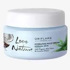 love nature hydrating face cream with organic aloe vera and coconut water