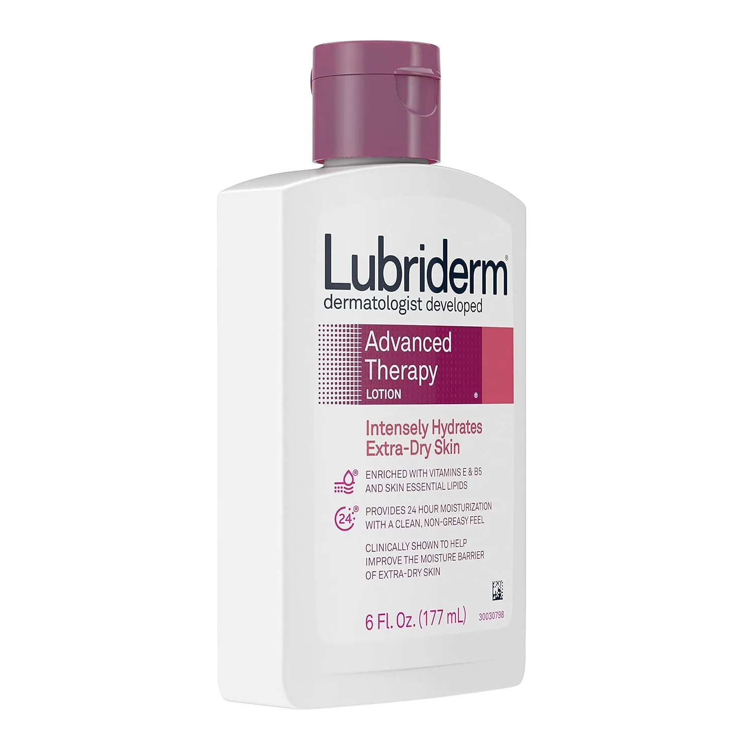 Lubriderm Advanced Therapy Moisturizing Lotion with Vitamins E and B5, Deep Hydration for Extra Dry Skin, Non-Greasy Formula, 6 fl. oz ( Pack of 3)