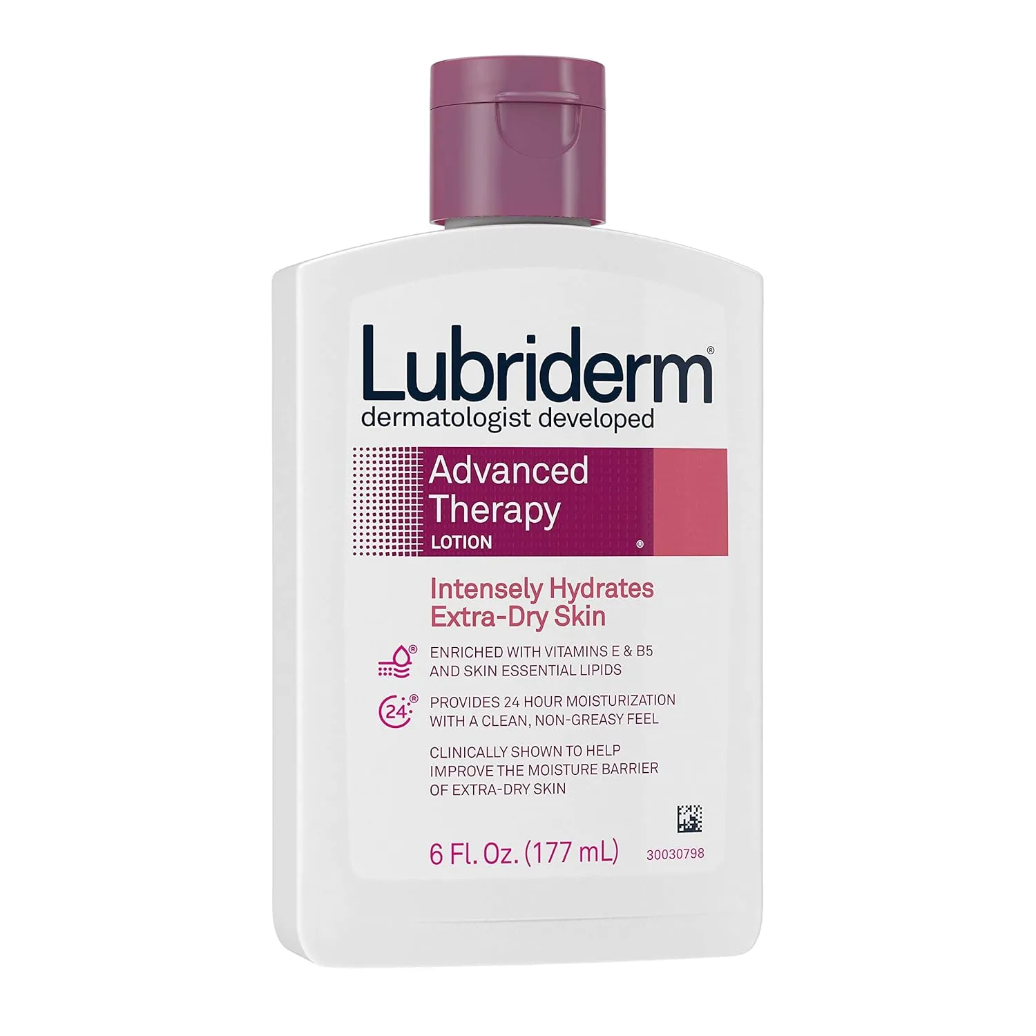 Lubriderm Advanced Therapy Moisturizing Lotion with Vitamins E and B5, Deep Hydration for Extra Dry Skin, Non-Greasy Formula, 6 fl. oz ( Pack of 3)