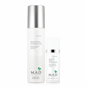 M.A.D Skincare Delicate Skin Duo: Gentle Cleanser & Soothing Moisturizer with Chamomile, Aloe & Licorice for Sensitive, Irritated & Dry Skin. Amino Acid Rich.