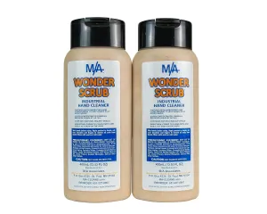 M/A Wonder Scrub - Industrial Strength Mechanic Hand Cleaner - All Natural Walnut Shell Soap - Tough on Grease, Dirt, Oil, and Paint (2 bottles 400ml)