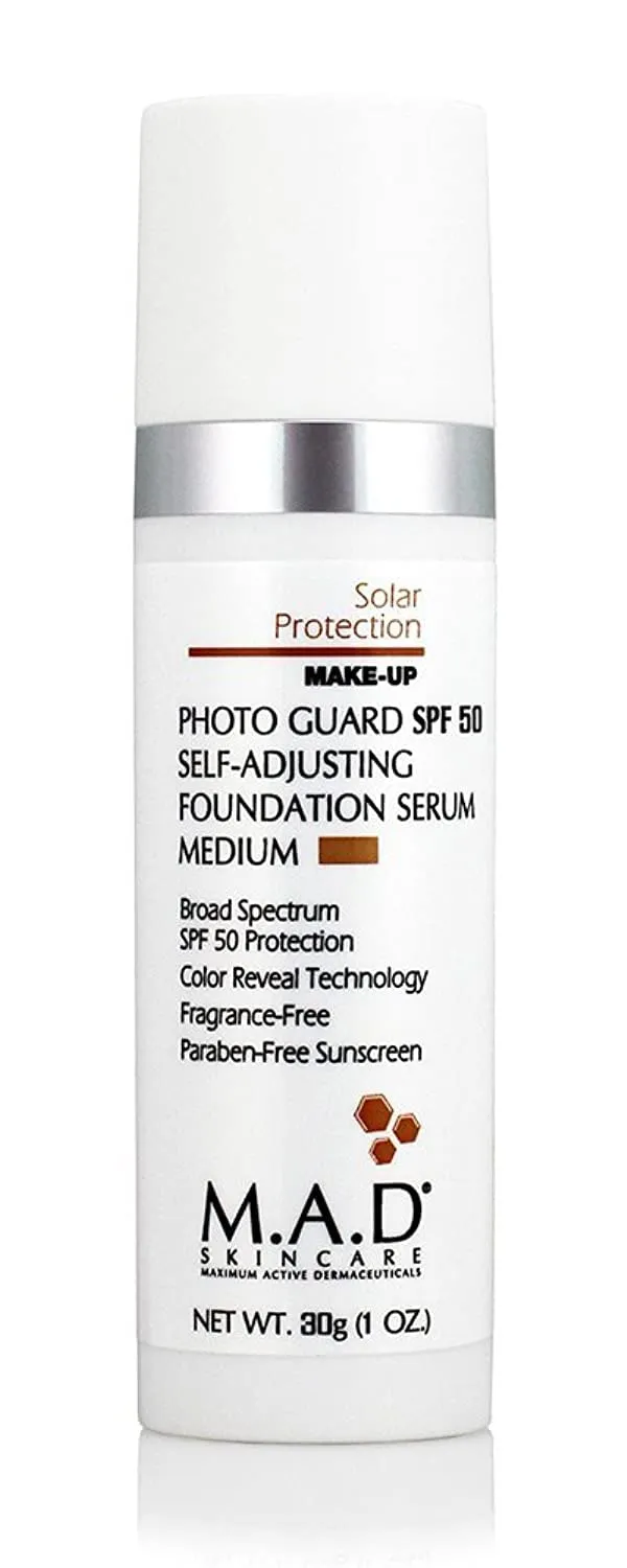 M.A.D SKINCARE SOLAR PROTECTION: Photo Guard SPF 50 Self-Adjusting Foundation Serum: Medium - 30g
