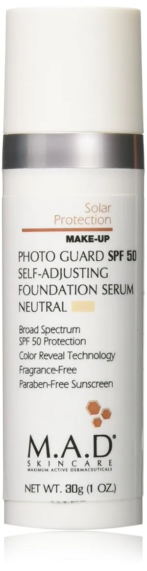 M.A.D SKINCARE SOLAR PROTECTION: Photo Guard SPF 50 Self-Adjusting Foundation Serum: Neutral - 30g