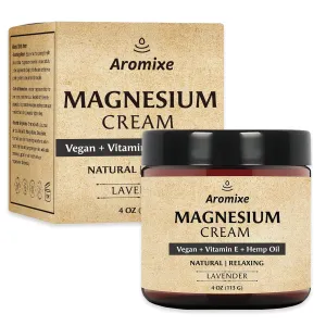 Magnesium Cream For Feet, Lavender Scent Magnesium Cream for Sleep,Soothes Muscle Tension,Magnesium Lotion for Relaxation, 4oz