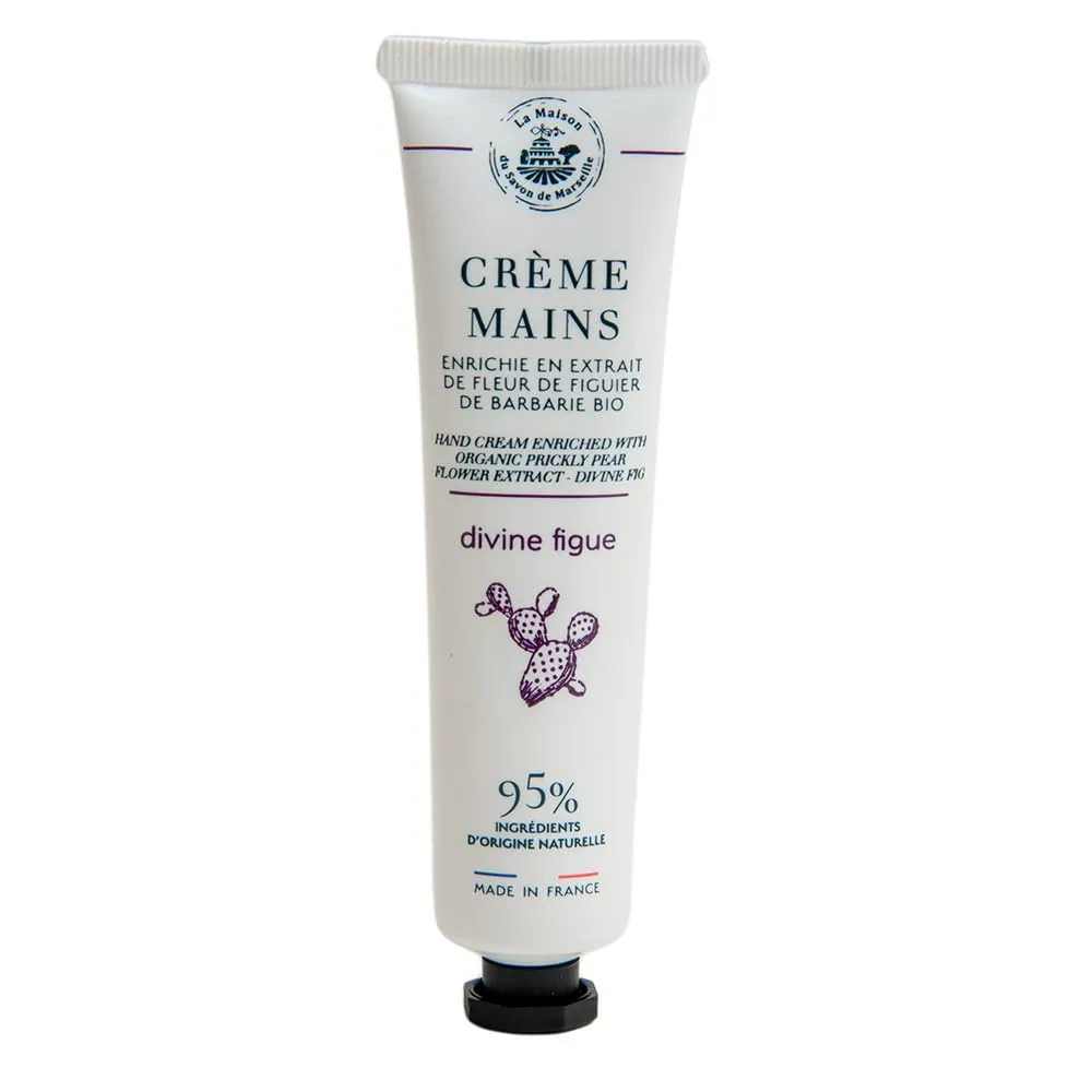 Maison du Savon La de Marseille - French Organic Prickly Pear Hand Cream with Divine Fig - Shea Butter and Coconut Oil - Nourishing - Moisturising for Dry Hands - 1 oz