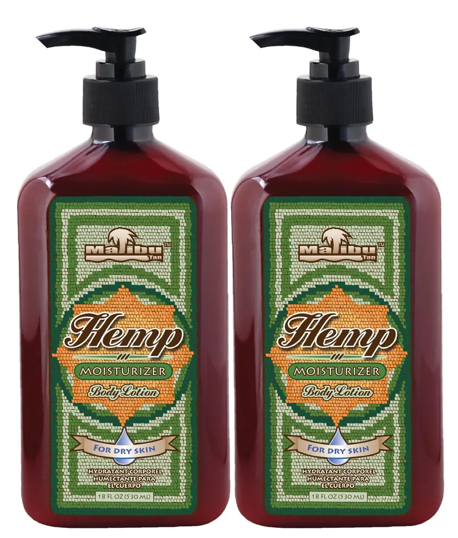 Malibu Tan Body Lotion for Dry Skin Hemp Moisturizer, 18 fl oz - 2-