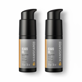 MANSCAPED® Beard Oil, Moisturizing Serum with Jojoba Seed, Sunflower, Sweet Almond Oils for a Nourishing, Hydrating Shine, (1 fl oz) 2-Pack
